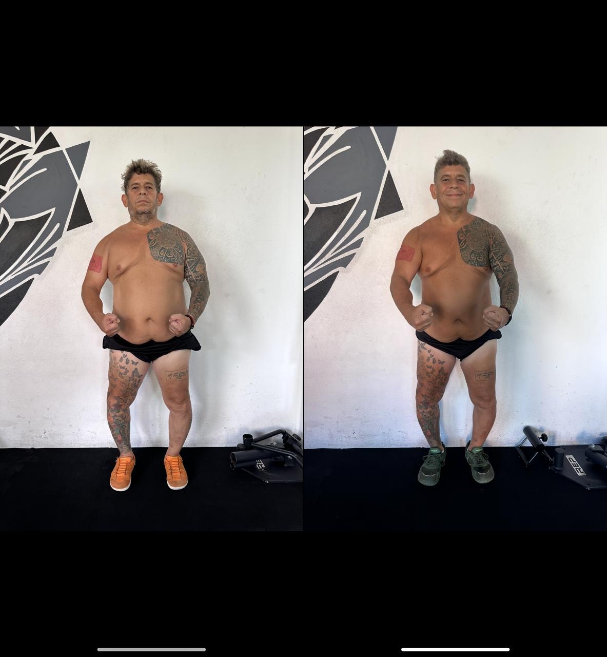 Patricio's 35 pound before and after transformation